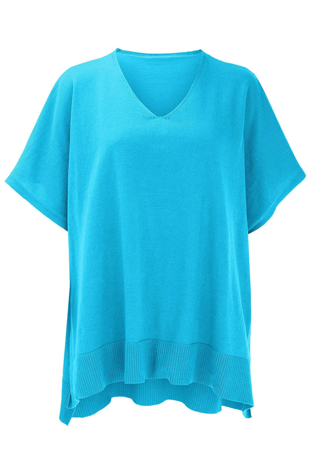 Erika | Slit knit top with V-neck and half sleeves - Image 8