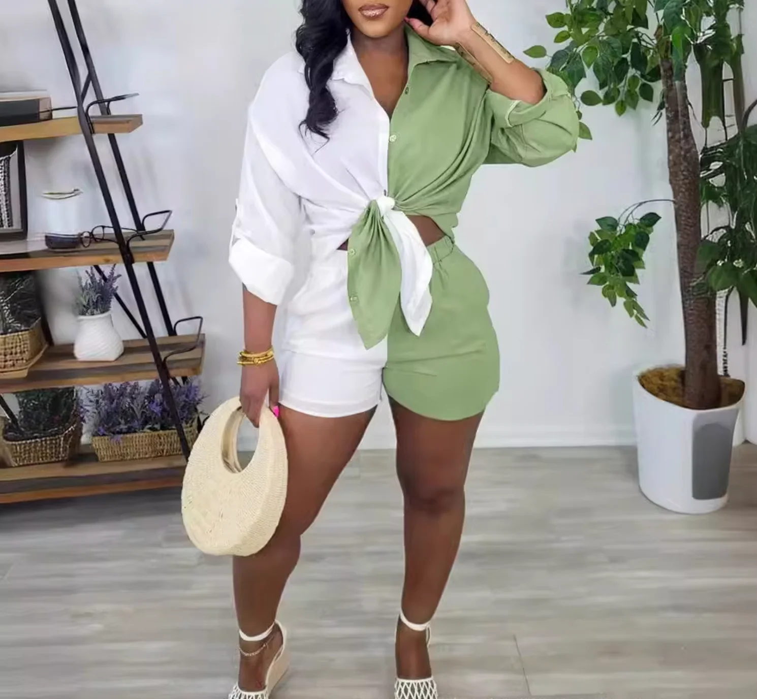 Esmeralda® | Asymmetric Hem Shorts And Top Set