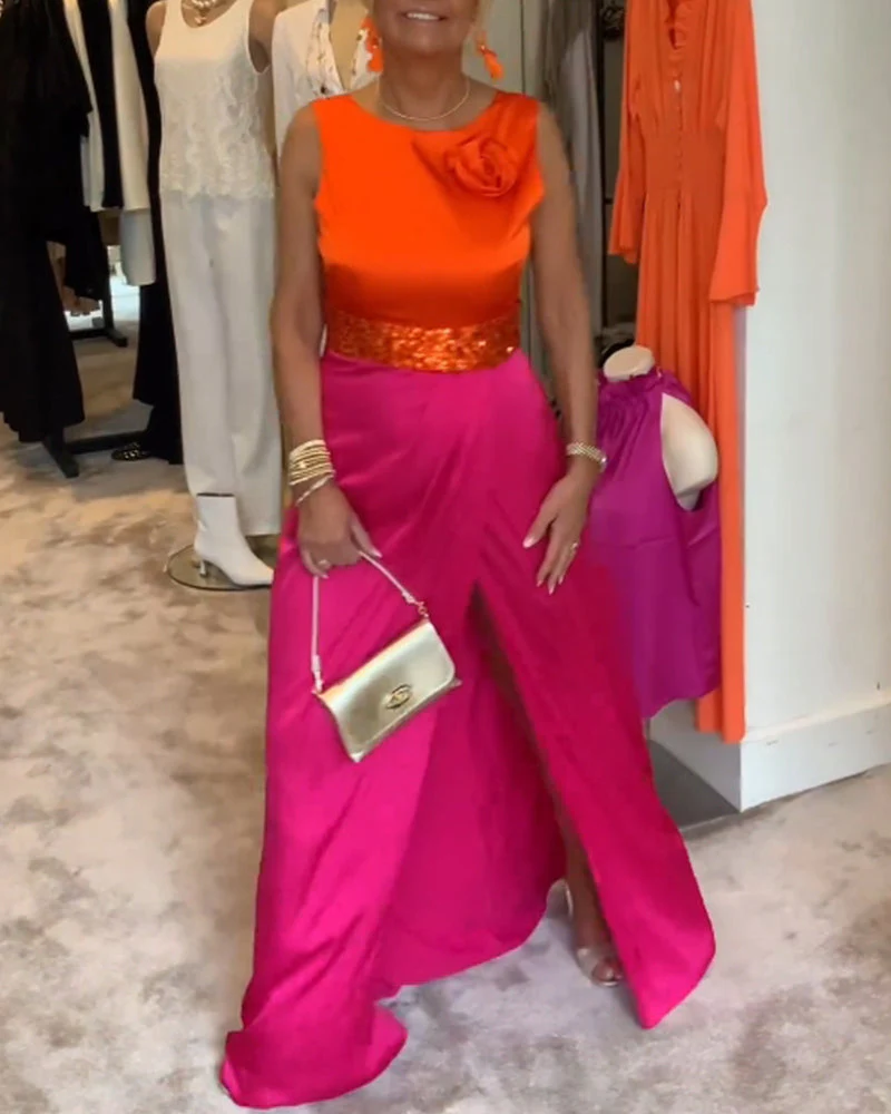 Esmeralda® | Two-Tone Sleeveless Dress - Image 2
