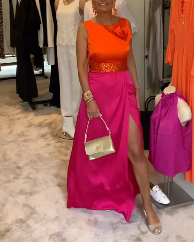 Esmeralda® | Two-Tone Sleeveless Dress - Image 4