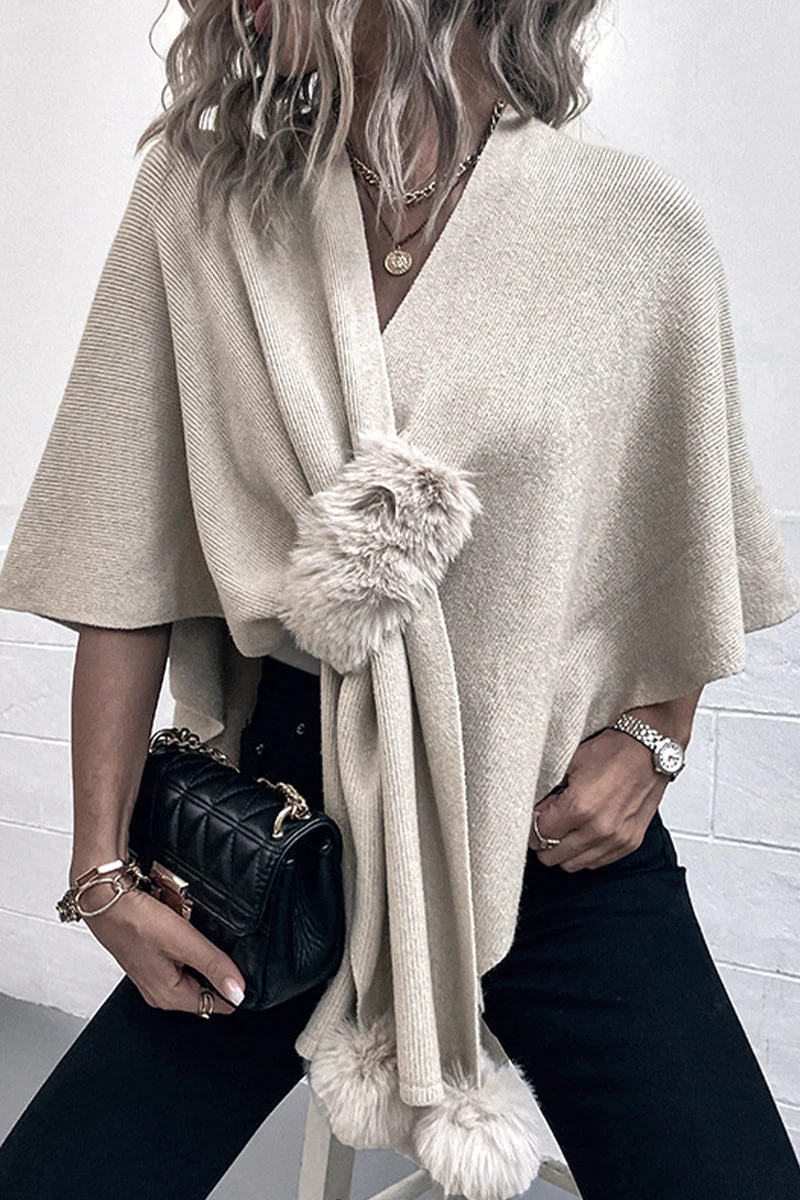 Estela | Casual elegant solid patchwork V-neck outerwear - Image 2