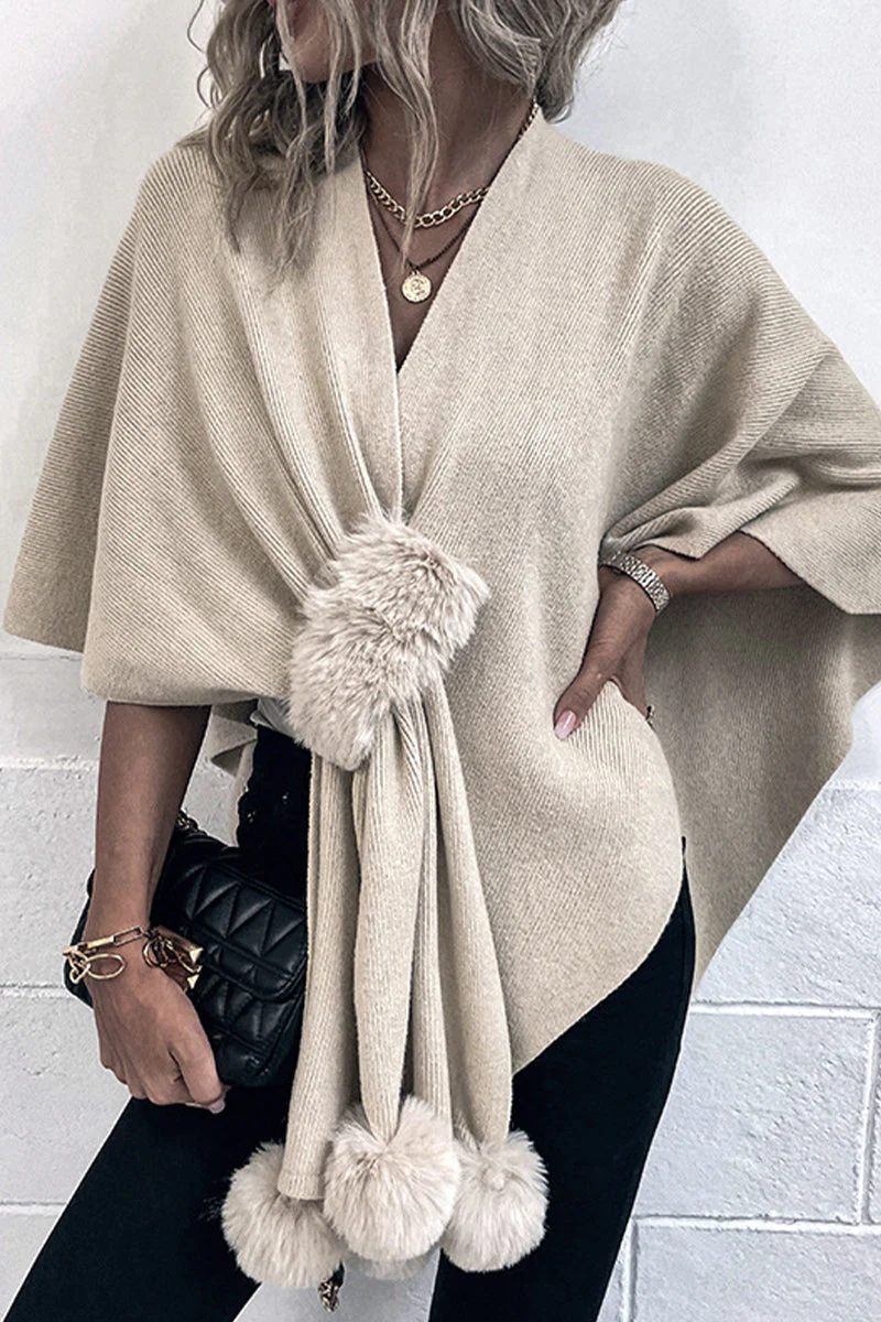 Estela | Casual elegant solid patchwork V-neck outerwear - Image 3