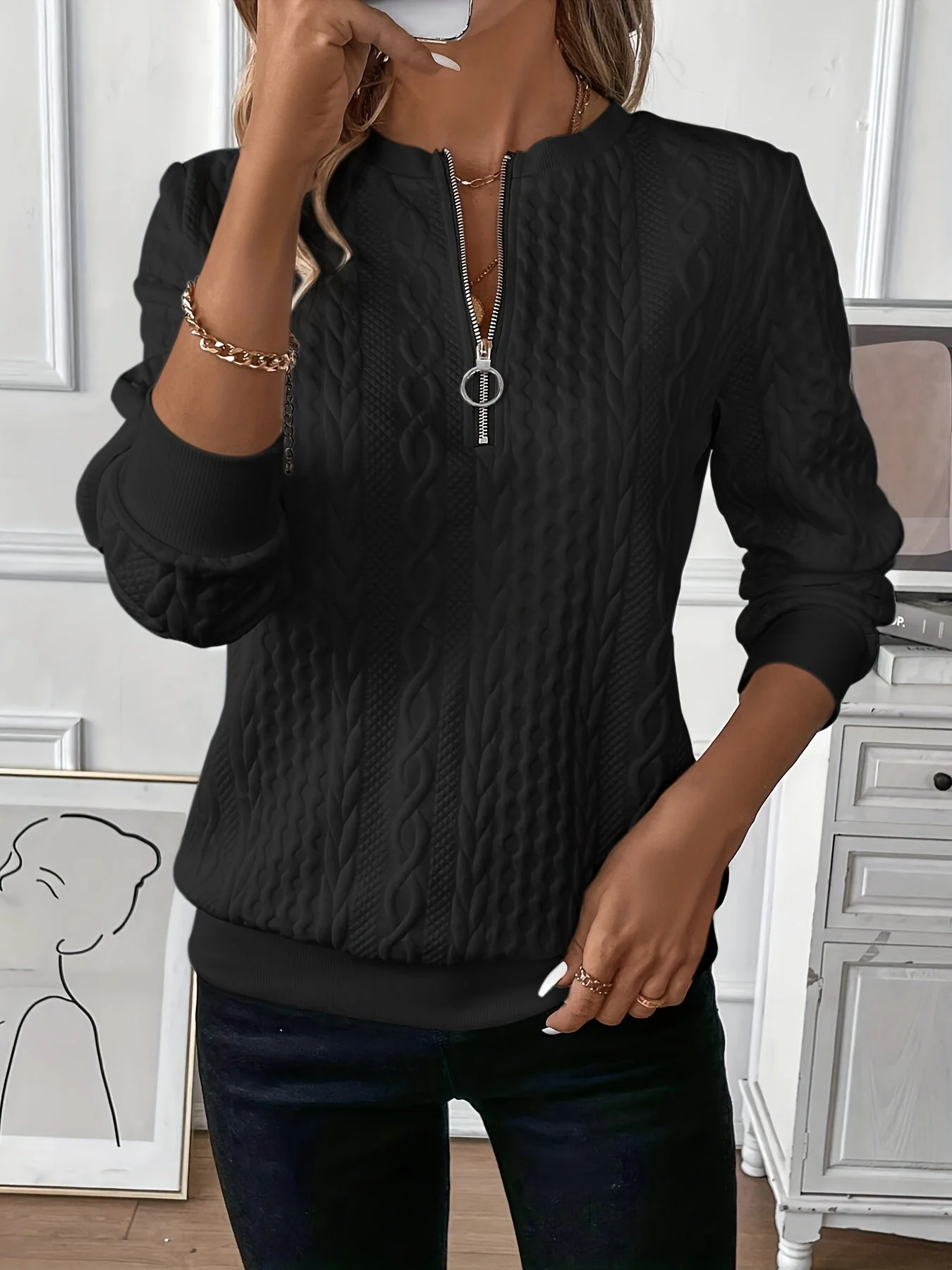 Estela® | Elegant Zip Up Sweatshirt - Image 9