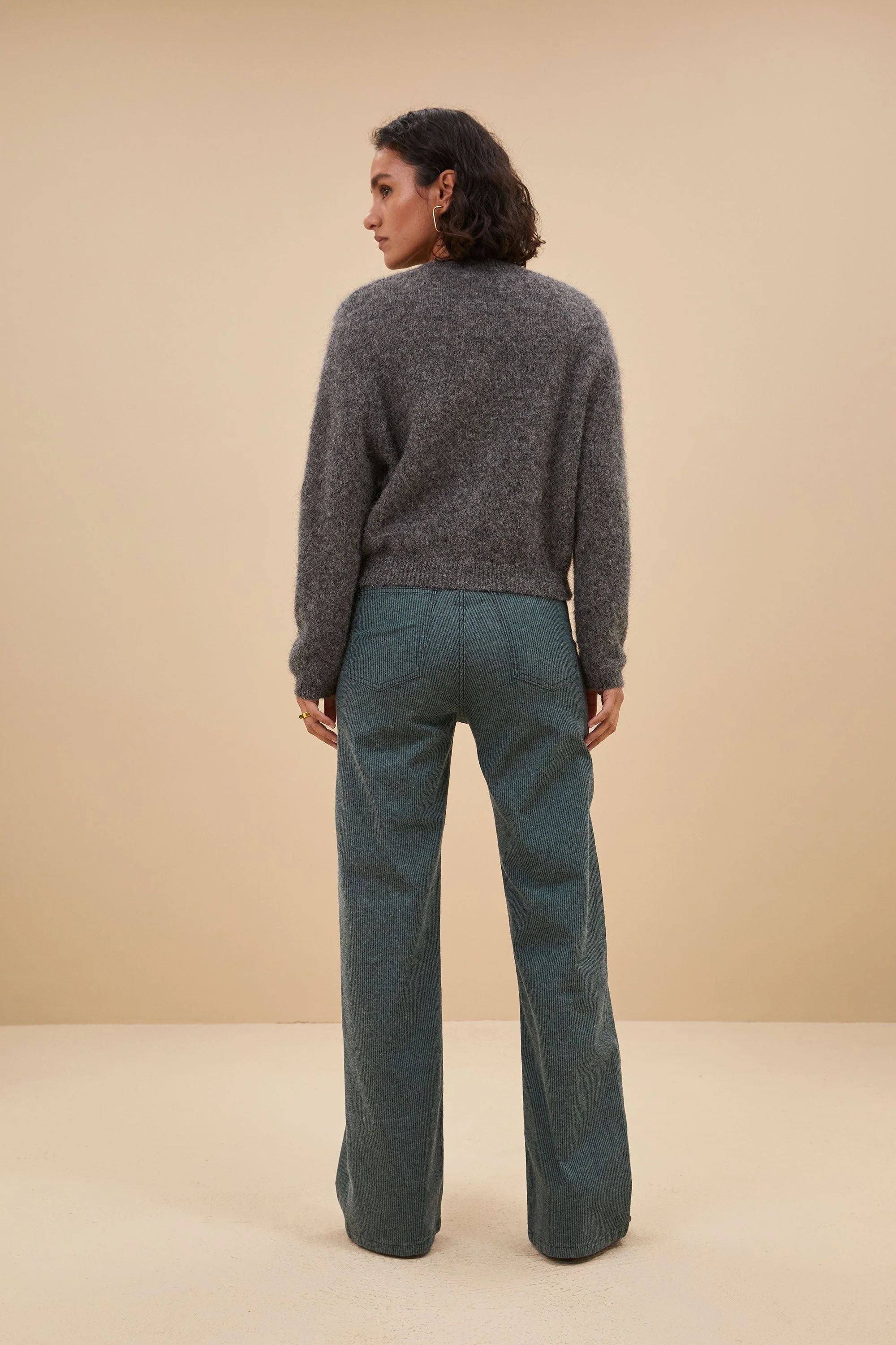 Estela | Striped linen pants in tropical jungle - Image 3