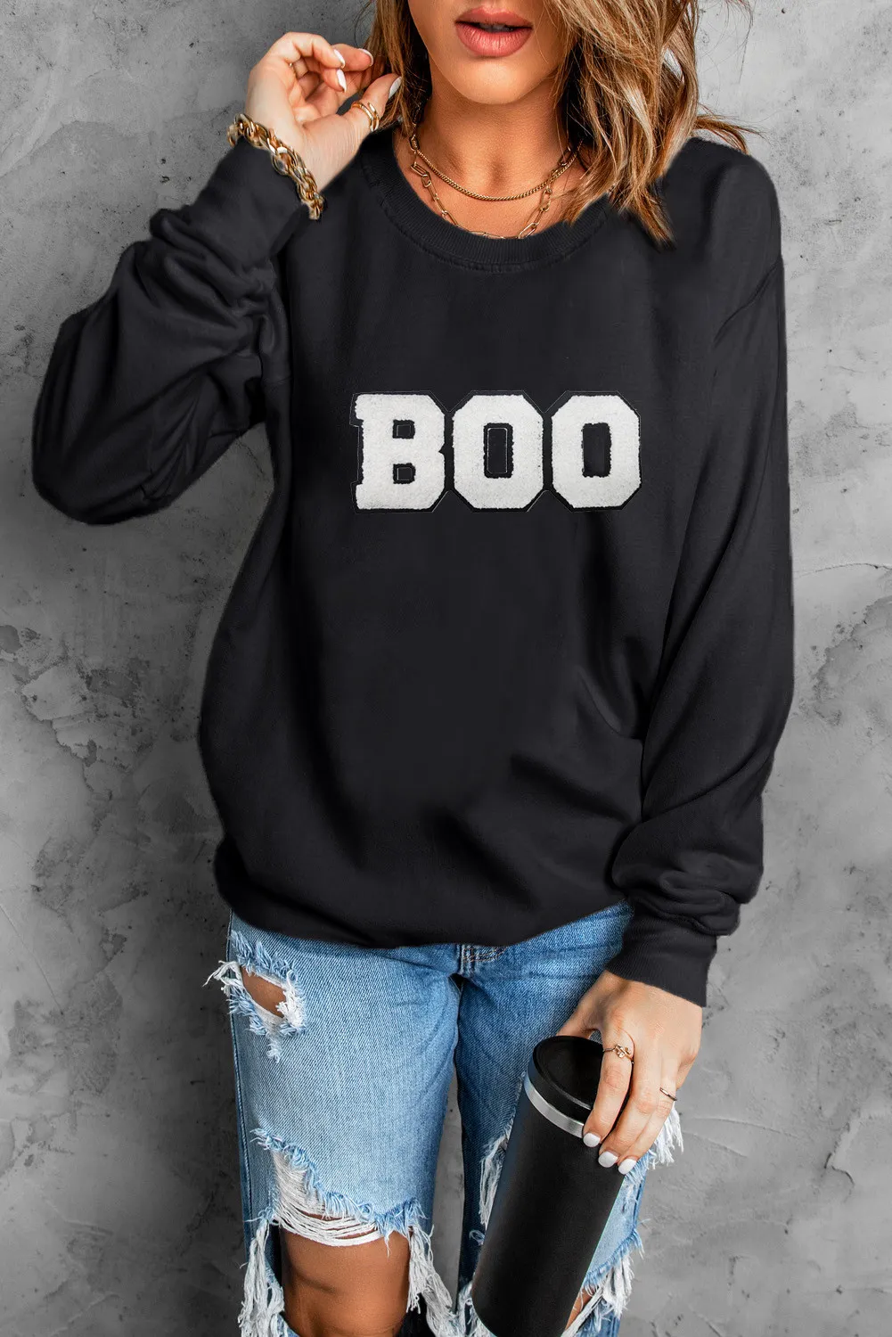 Ester | Long sleeve crew neck sweatshirt