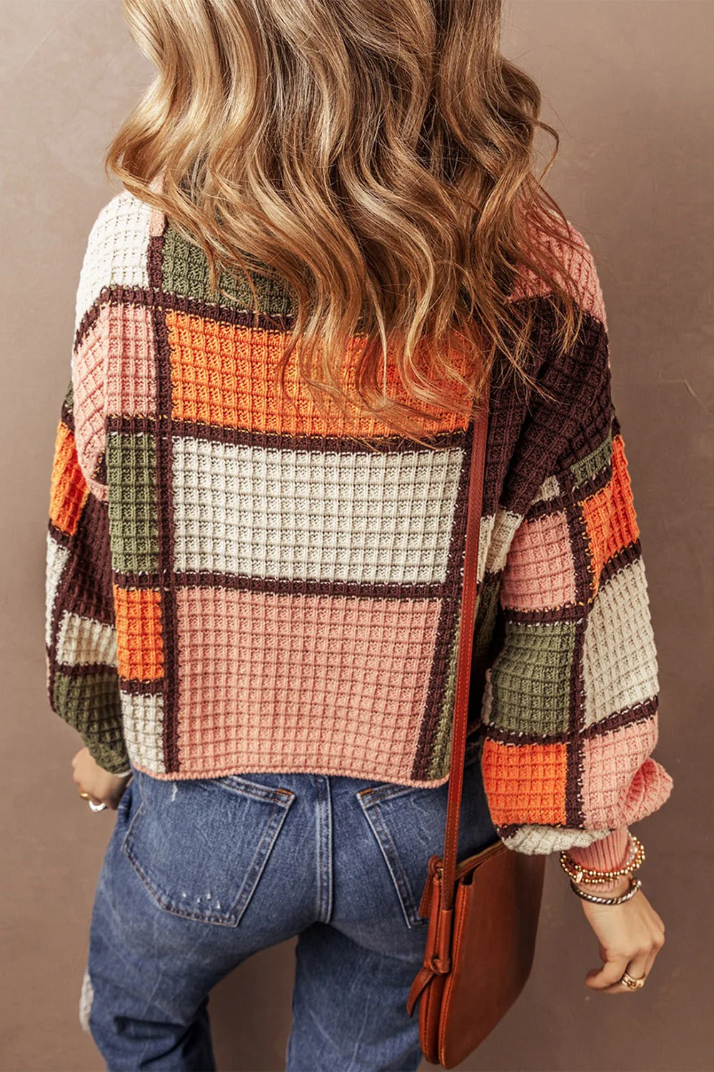 Ester | Long sleeve drawstring sweater with color block design - Image 5