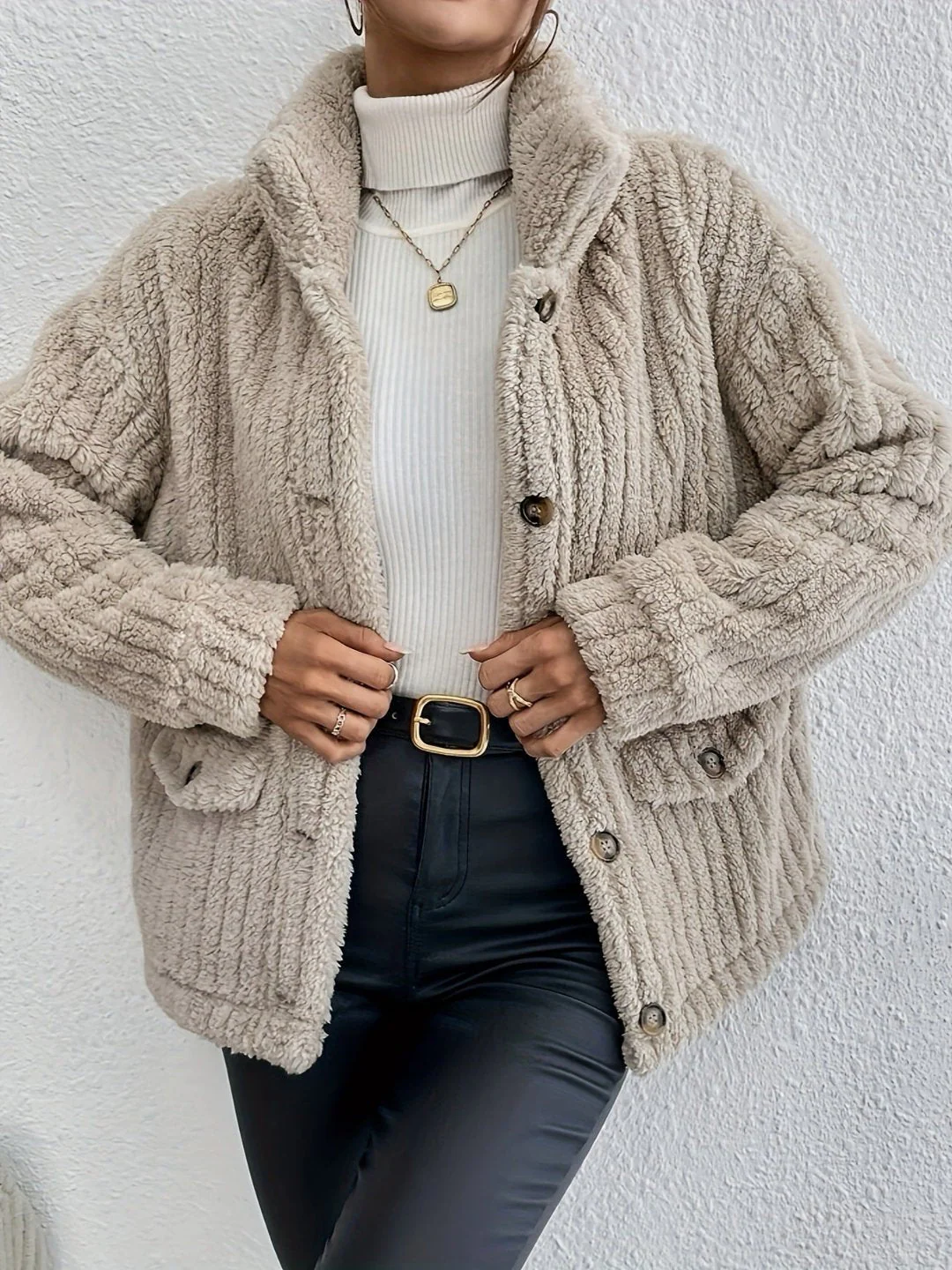 Esther® | Cardigan with buttons in double-face velvet - Image 5