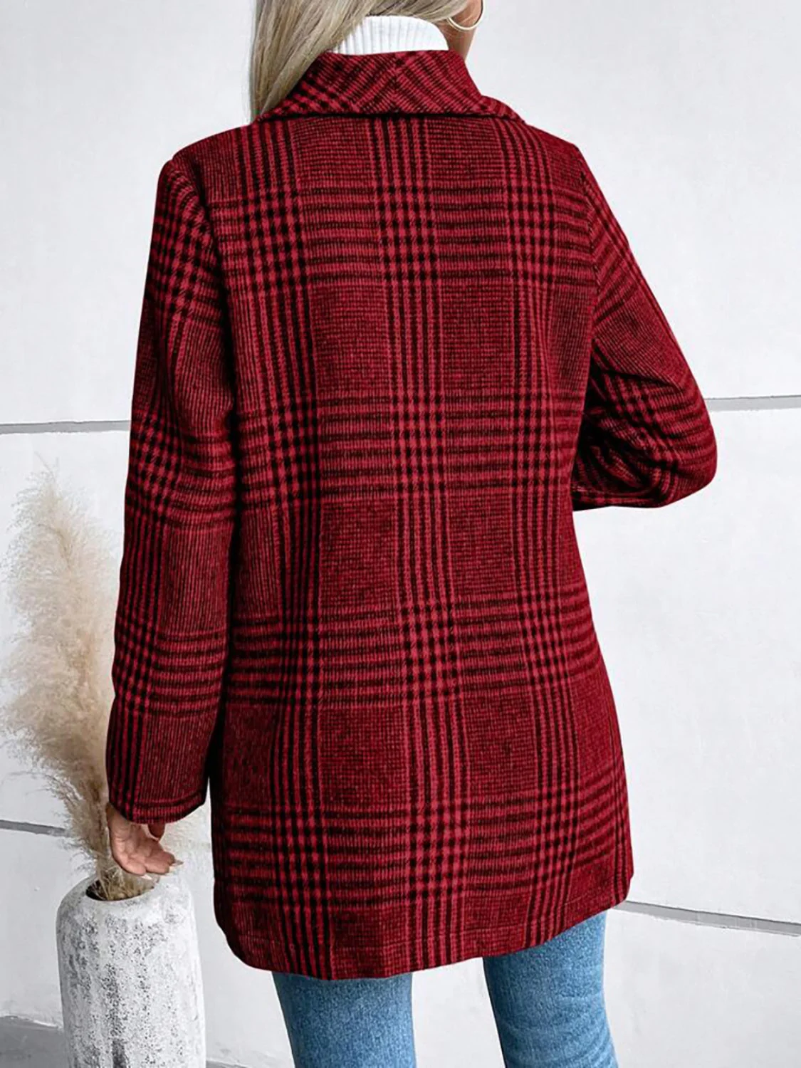 Esther | Checked, long-sleeved jacket with a collar - Image 7