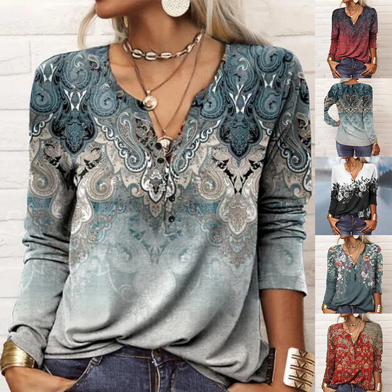 Esther® | Women'S Blouse With Floral Design And V-Neck - Image 2