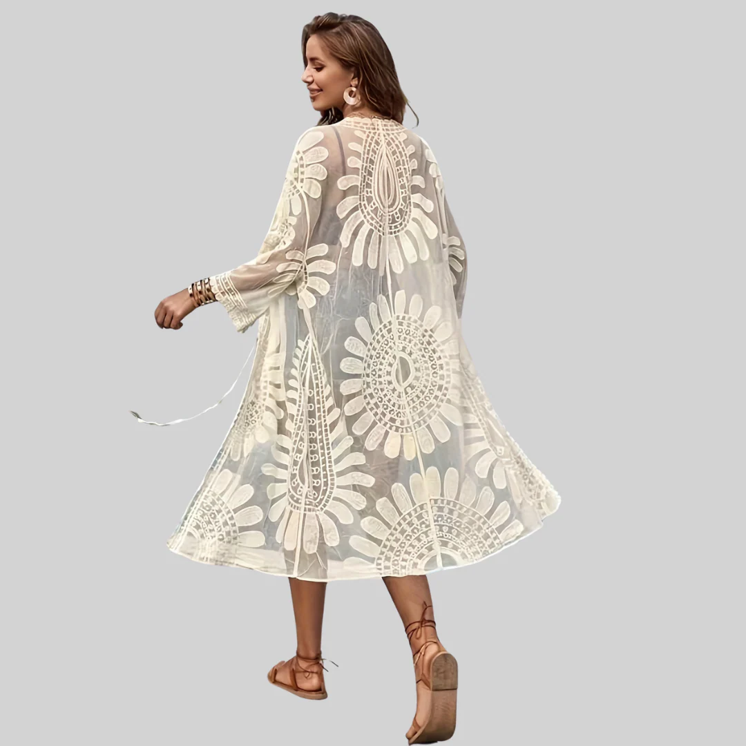 Eugenia® | Mesh Wrap Boho V-Neck Embroidered - Image 3