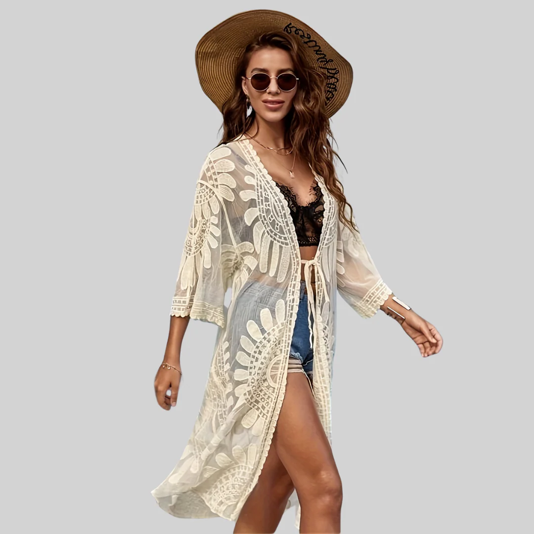 Eugenia® | Mesh Wrap Boho V-Neck Embroidered - Image 4