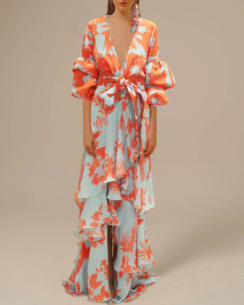 Eugenia® | Printed Chiffon Party Dress