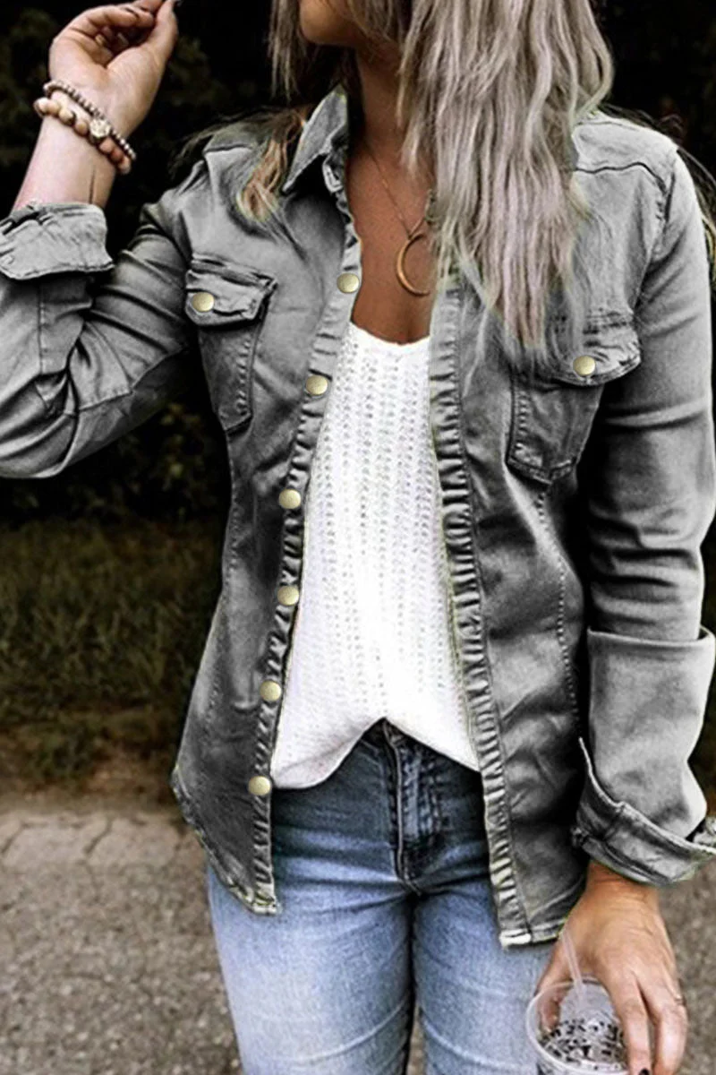 Eulalia | Fashion sexy solid cardigan for adults, turn-down collar, long sleeves, regular jeans - Image 2
