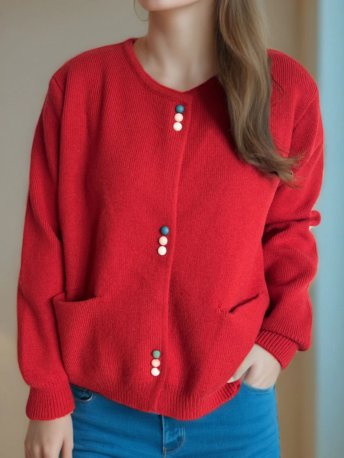 Eulalia | Long sleeve cardigan with buttons and pockets
