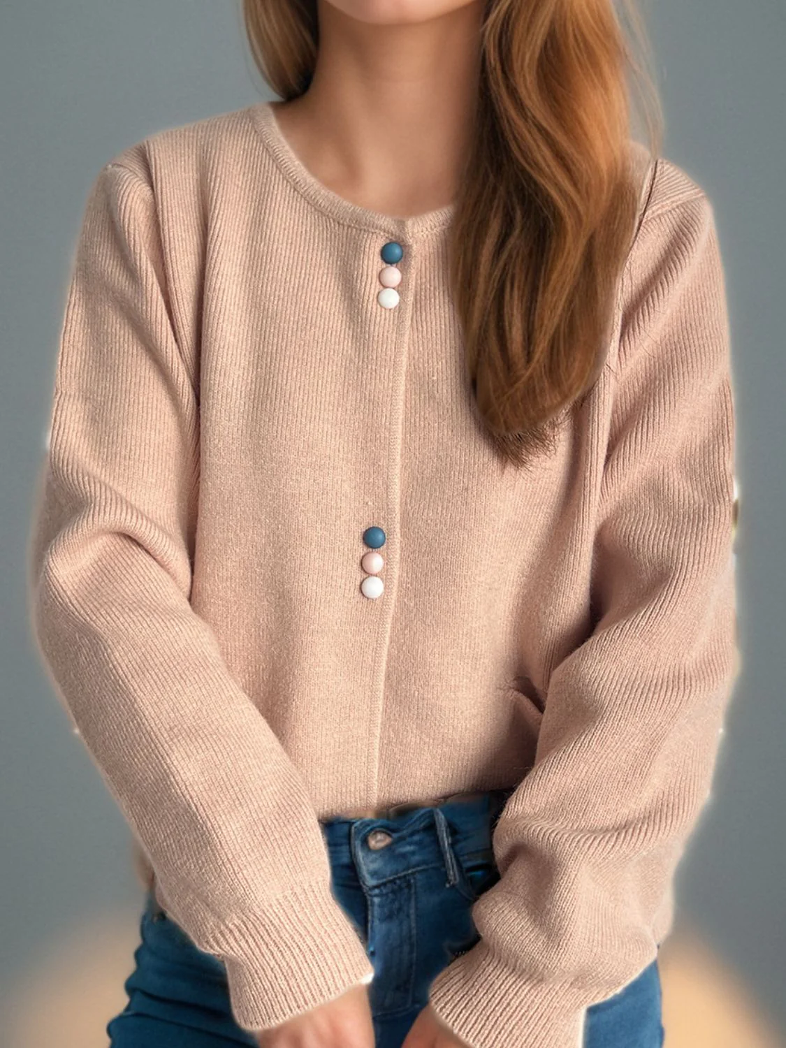 Eulalia | Long sleeve cardigan with buttons and pockets - Image 12