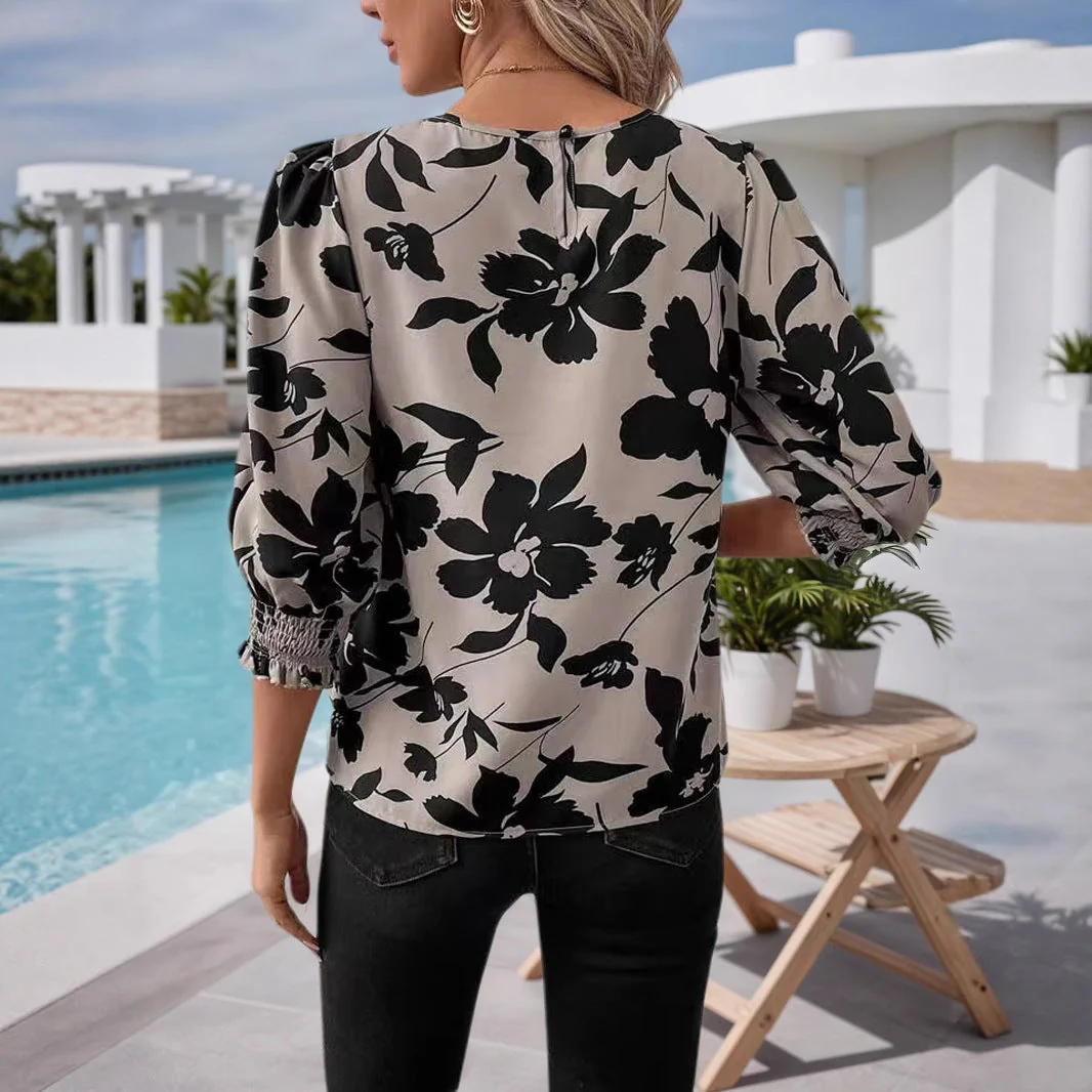 Eulalia® | Women'S Blouse With Floral Print And Ruffled Sleeves - Image 4