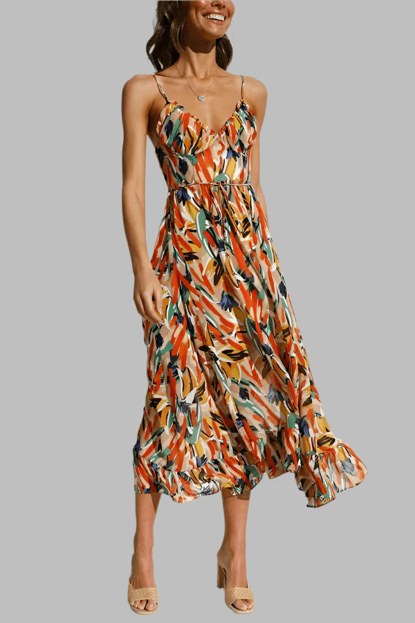 Eva® | Elegant Colored Dress With V-Neck - Image 4