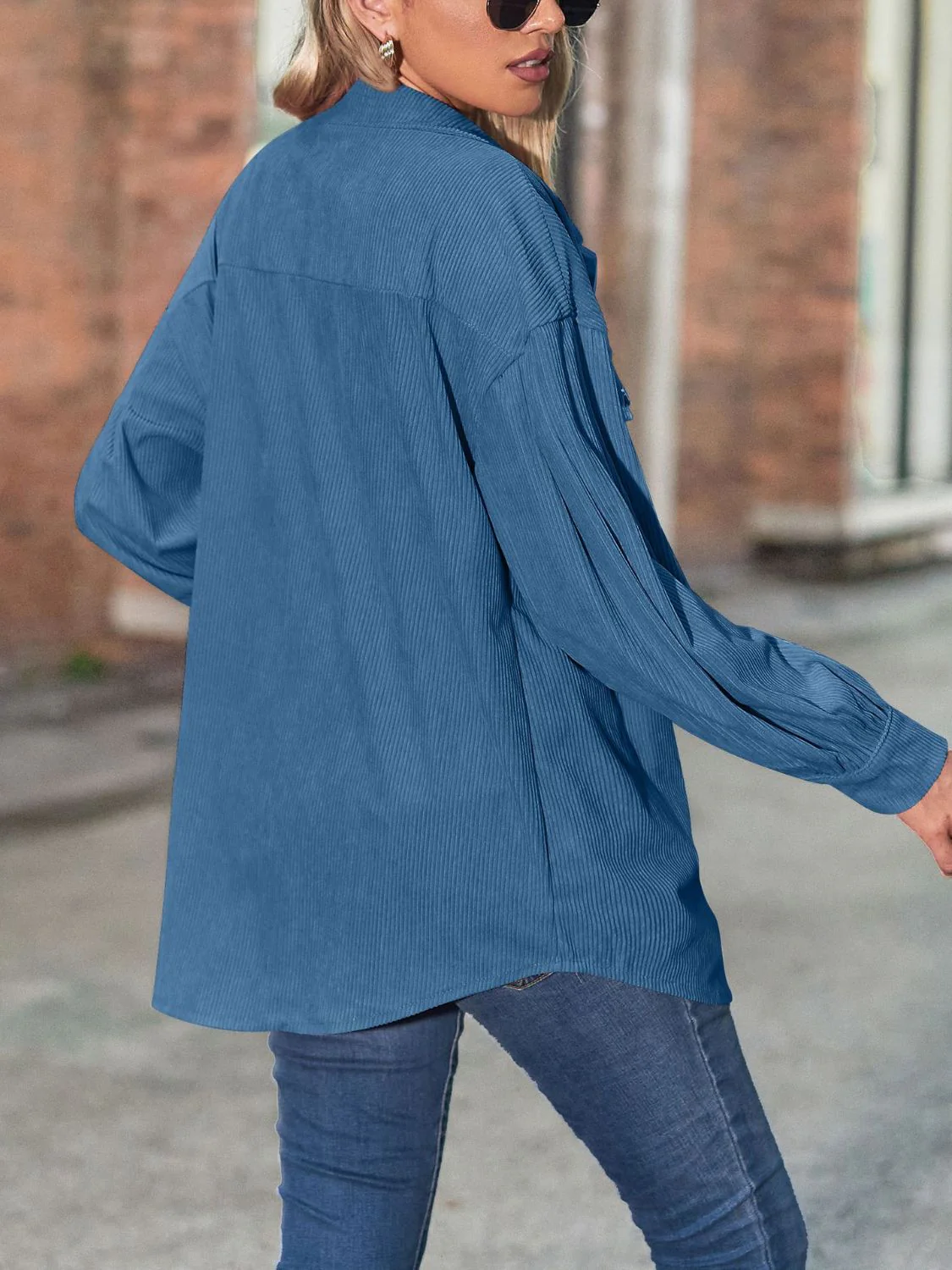 Eva | Long sleeve shirt with buttoned collar and collar - Image 2