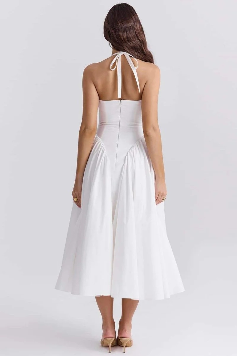 Eva® | Neck Midi Dress With Open Back - Image 6