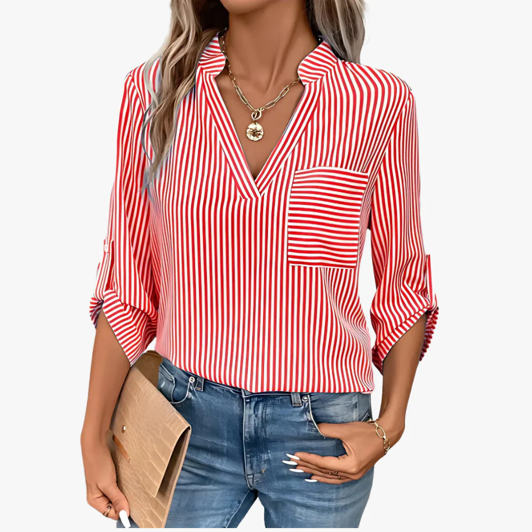 Eva® | Striped elegant ladies blouse - Image 4