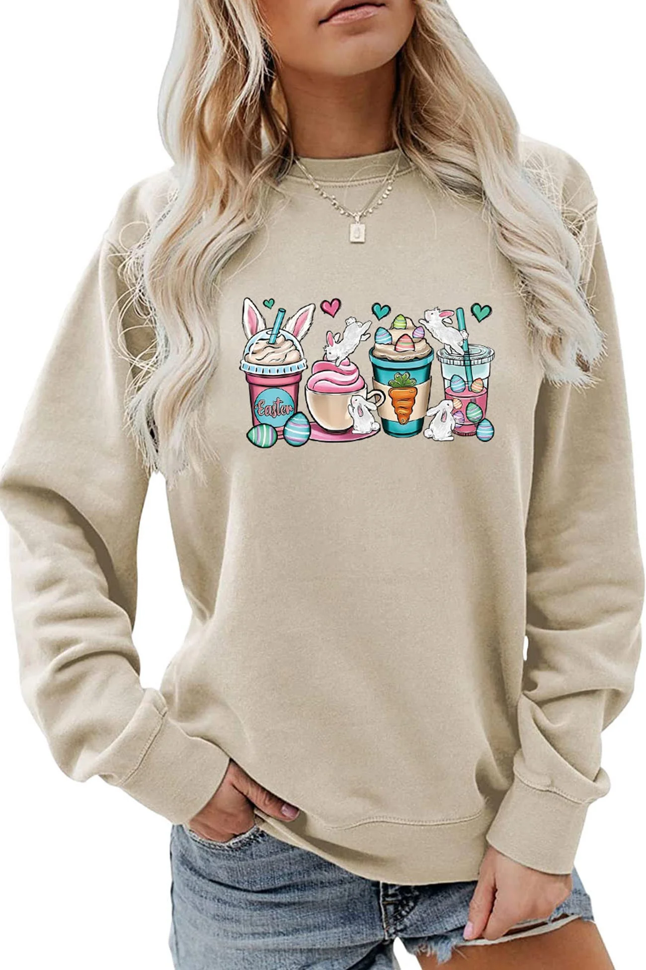 Eva | Sweatshirt with ice cream bunny print - Image 12