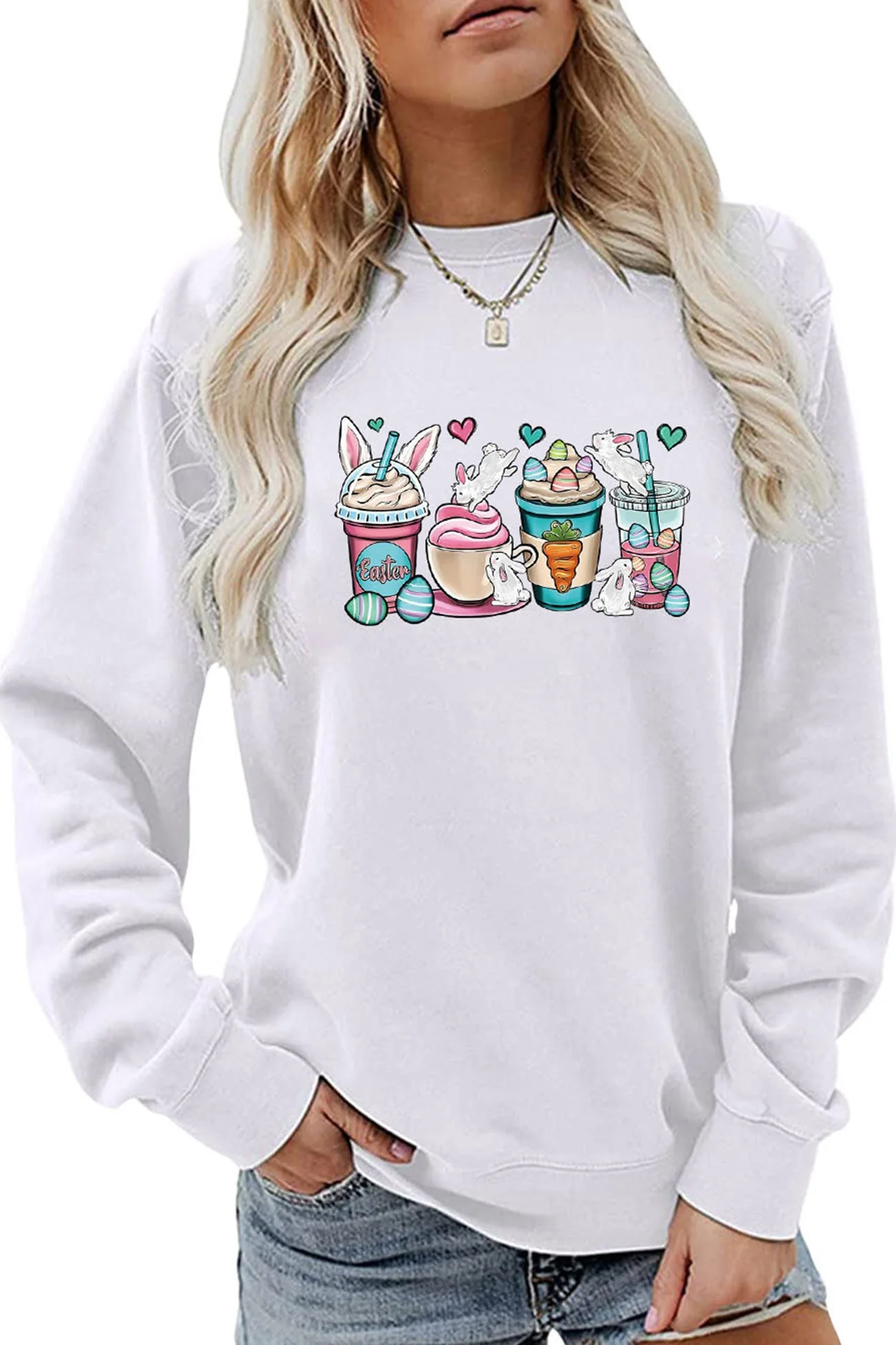 Eva | Sweatshirt with ice cream bunny print - Image 3
