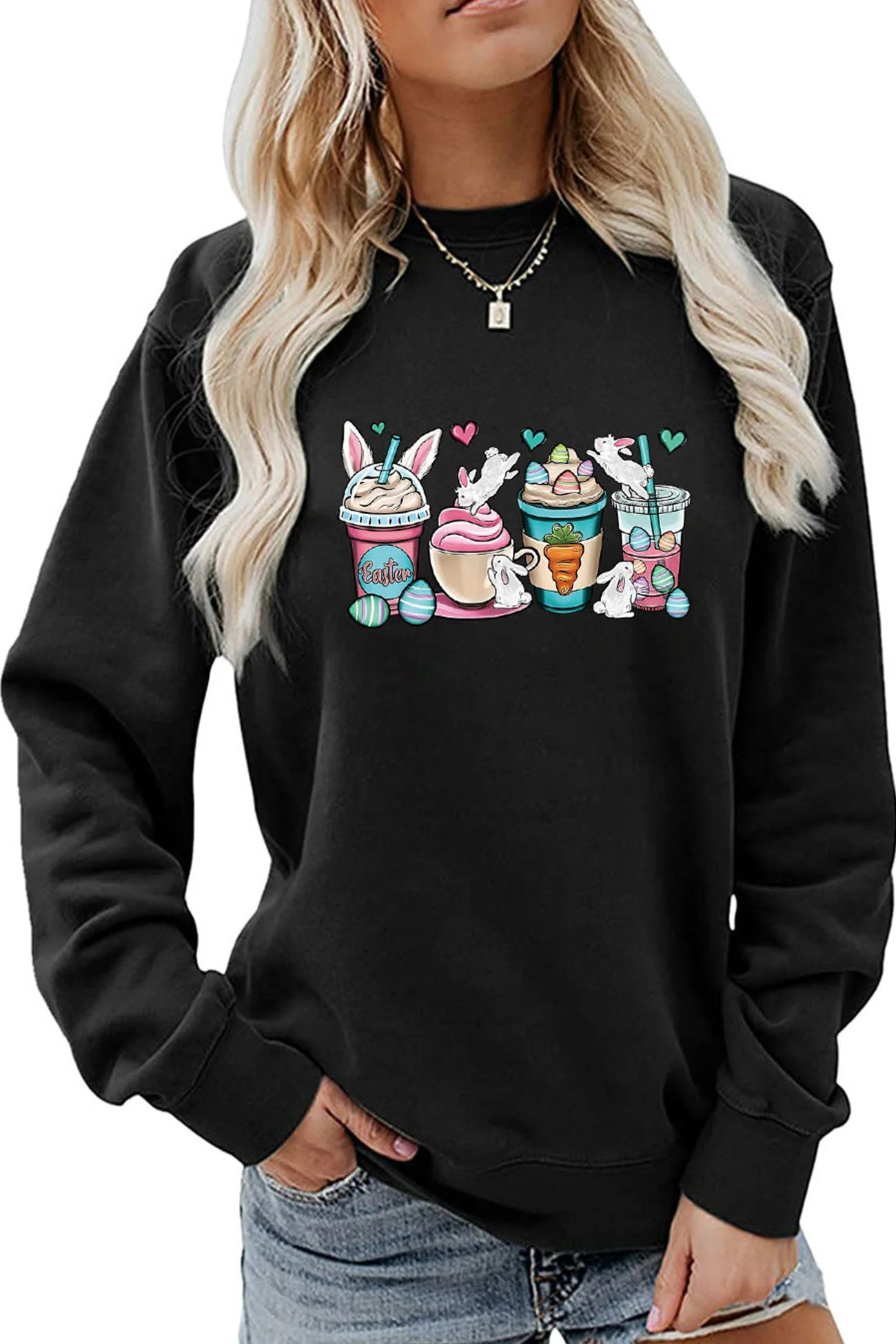 Eva | Sweatshirt with ice cream bunny print - Image 4
