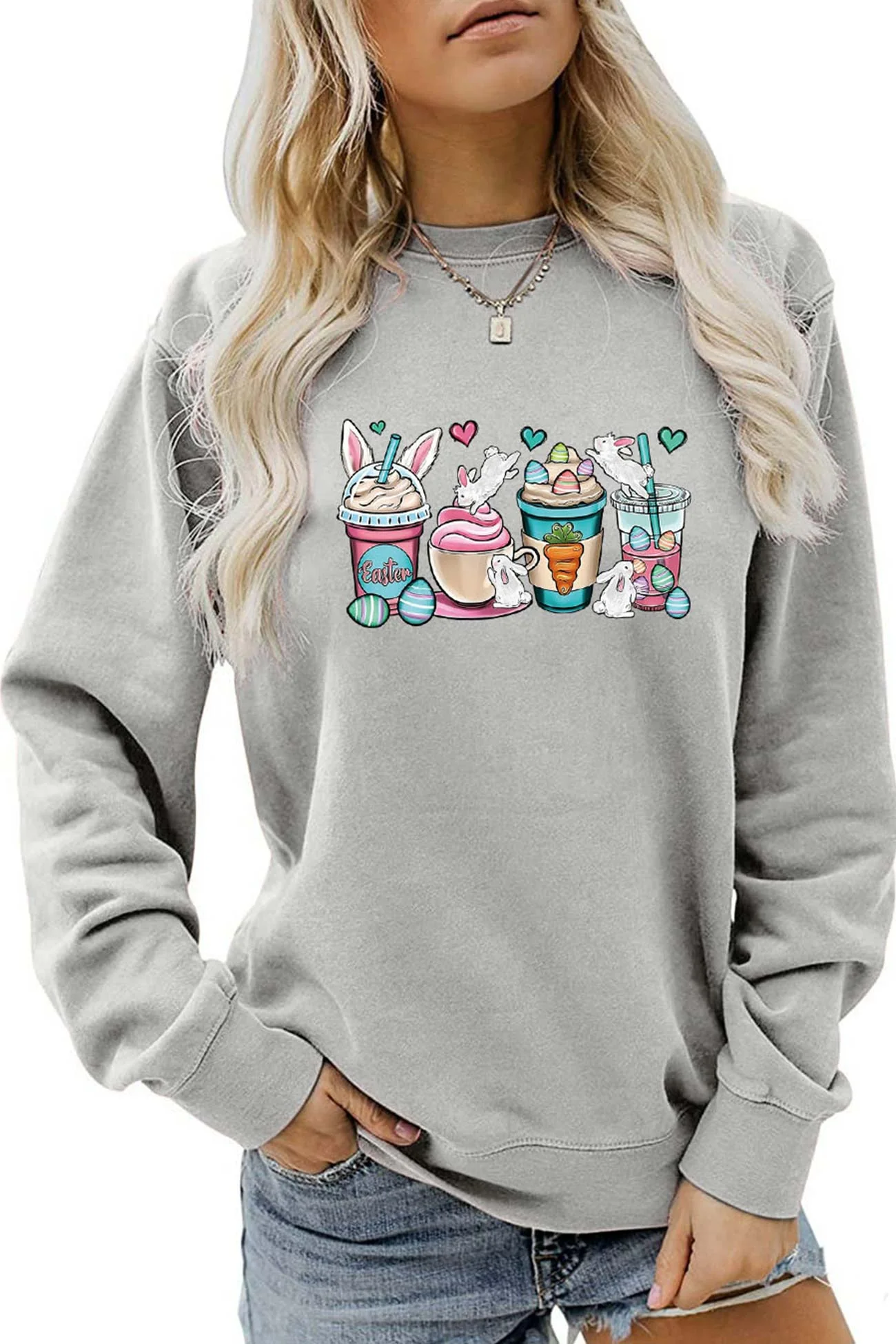 Eva | Sweatshirt with ice cream bunny print - Image 5