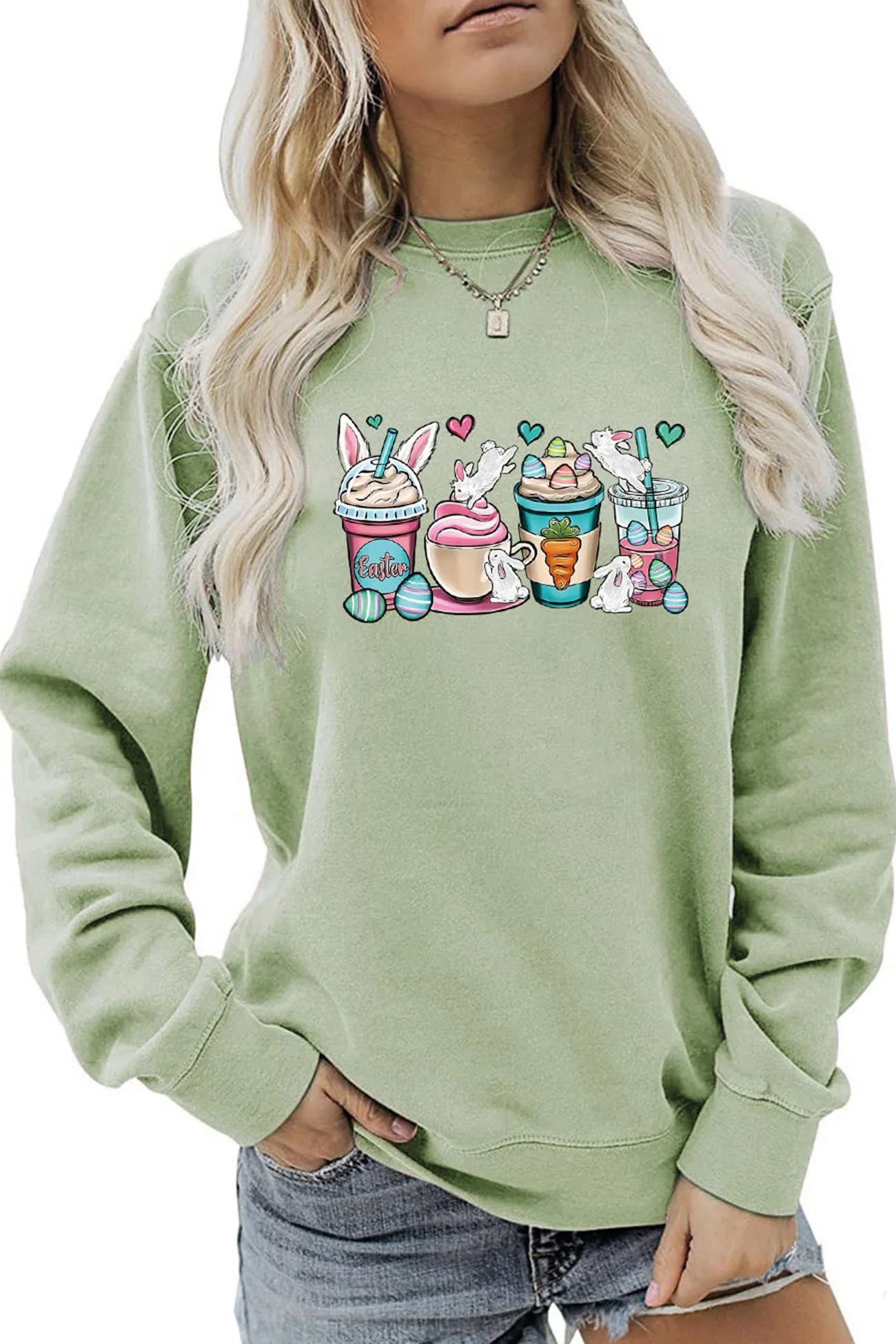 Eva | Sweatshirt with ice cream bunny print - Image 8