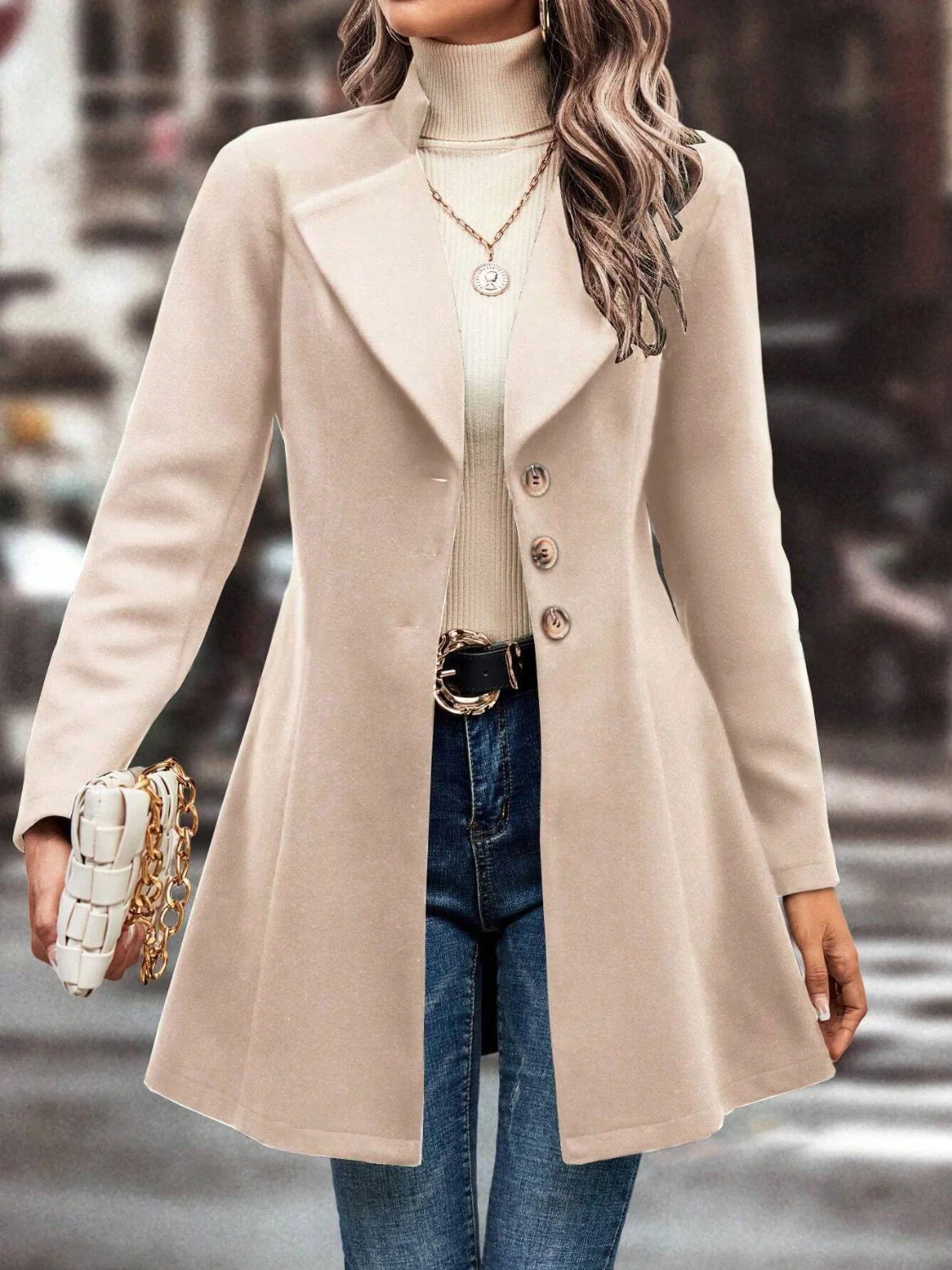 Evelyn | Long-sleeved, long-sleeved collared coat - Image 6