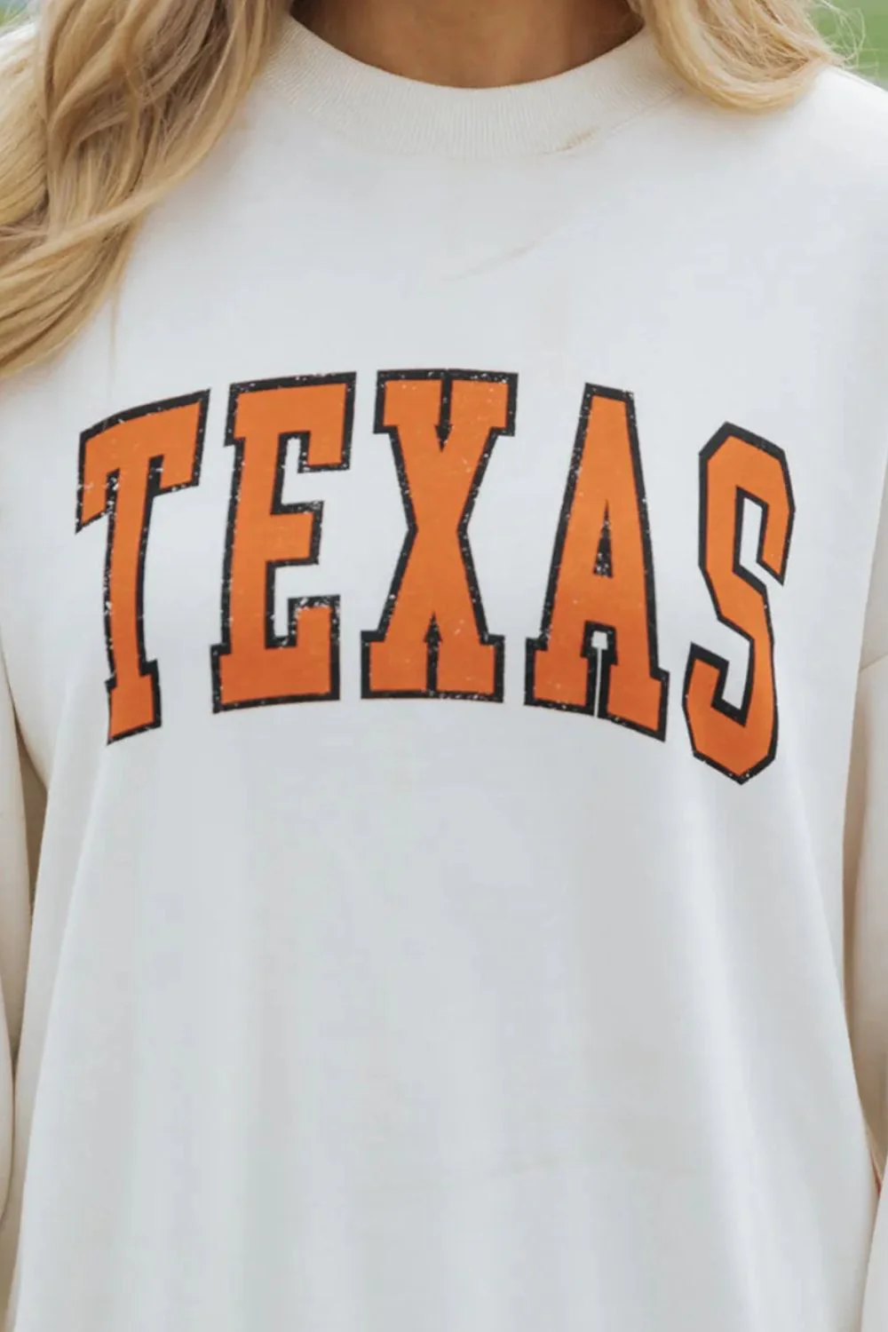 Evelyn | TEXAS crew neck sweatshirt with low shoulders - Image 3
