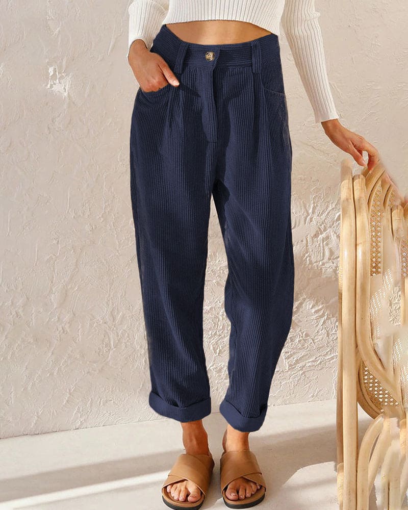 Fabiana® | High-Waisted Cotton Corduroy Pants - Image 5