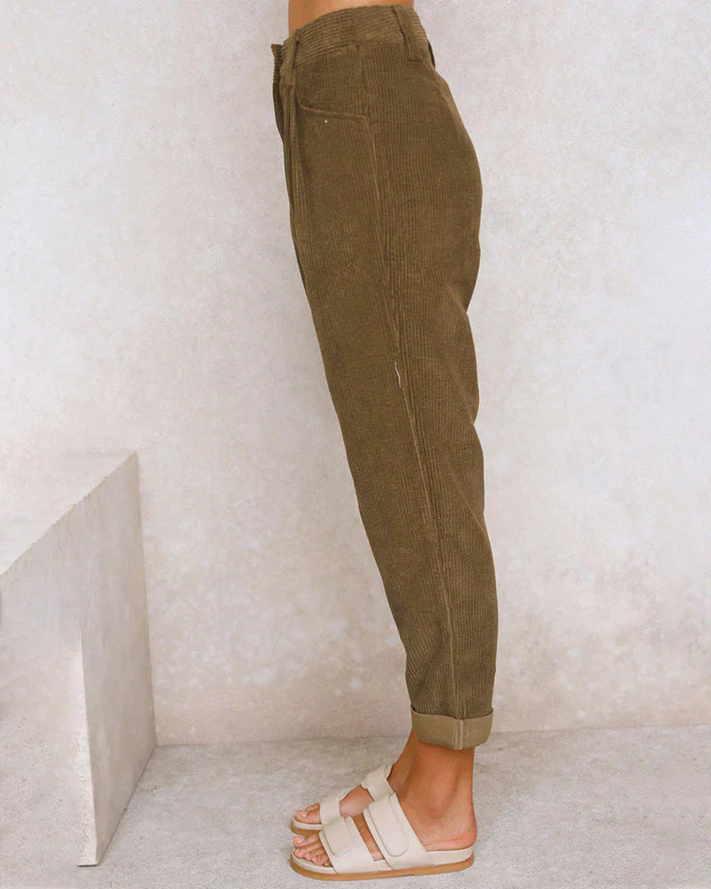 Fabiana® | High-Waisted Cotton Corduroy Pants - Image 7