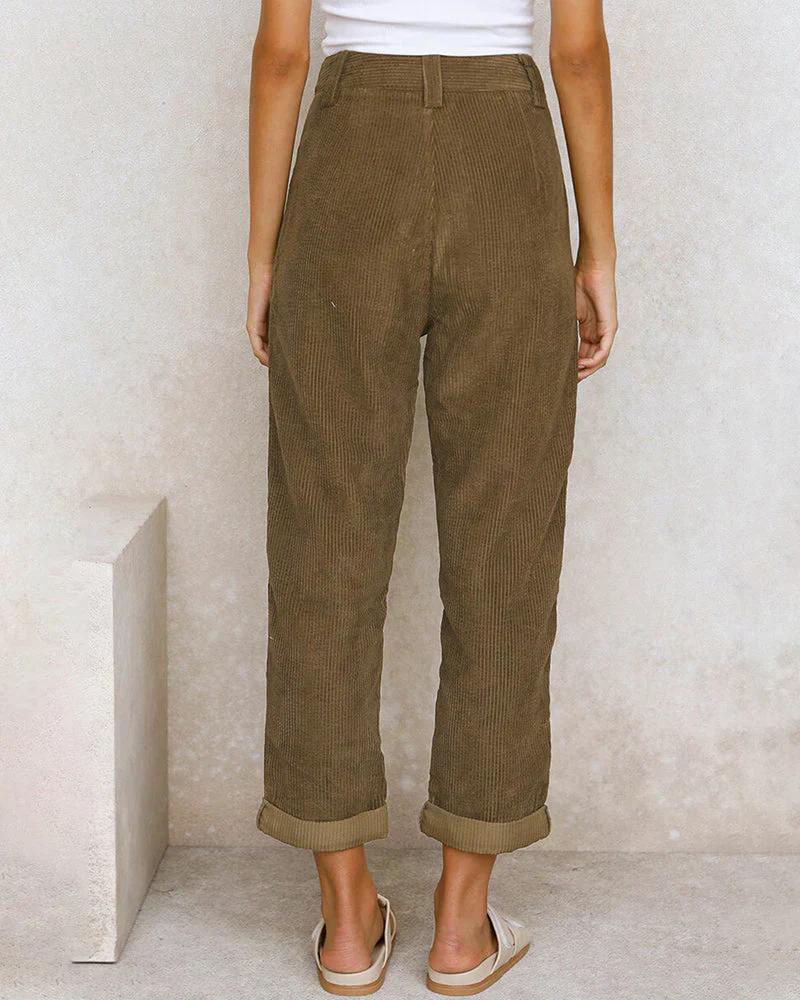 Fabiana® | High-Waisted Cotton Corduroy Pants - Image 8