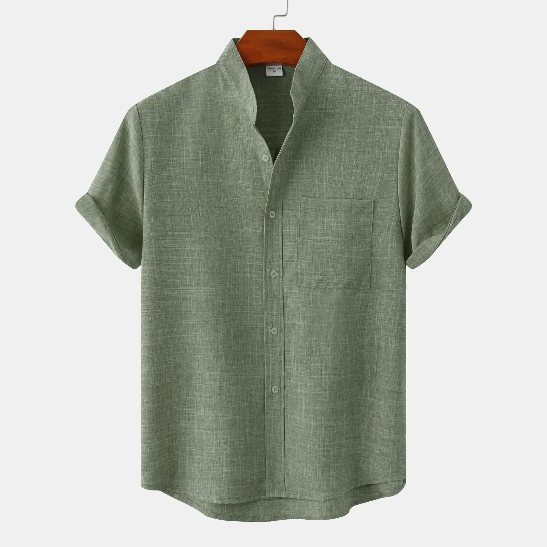 Fabiana® | Men'S Linen Shirt With Short Sleeves And Lapels - Image 4