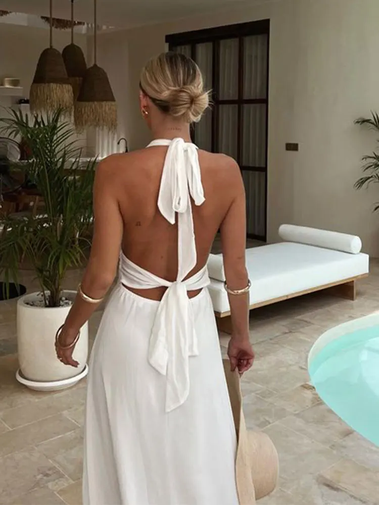 Fabiola® | Deep V-Neck Strappy Dress With Slit - Image 8