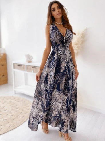 Fátima® | Bohemian Maxi Dress For Women With Deep V-Neck And Tie Belt - Image 5