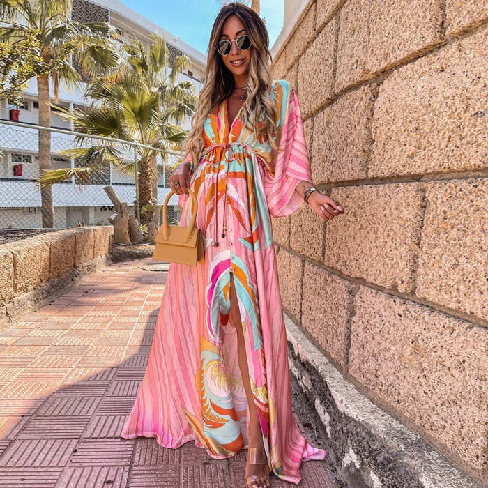 Fátima® | Elegant Printed Dress For The Beach