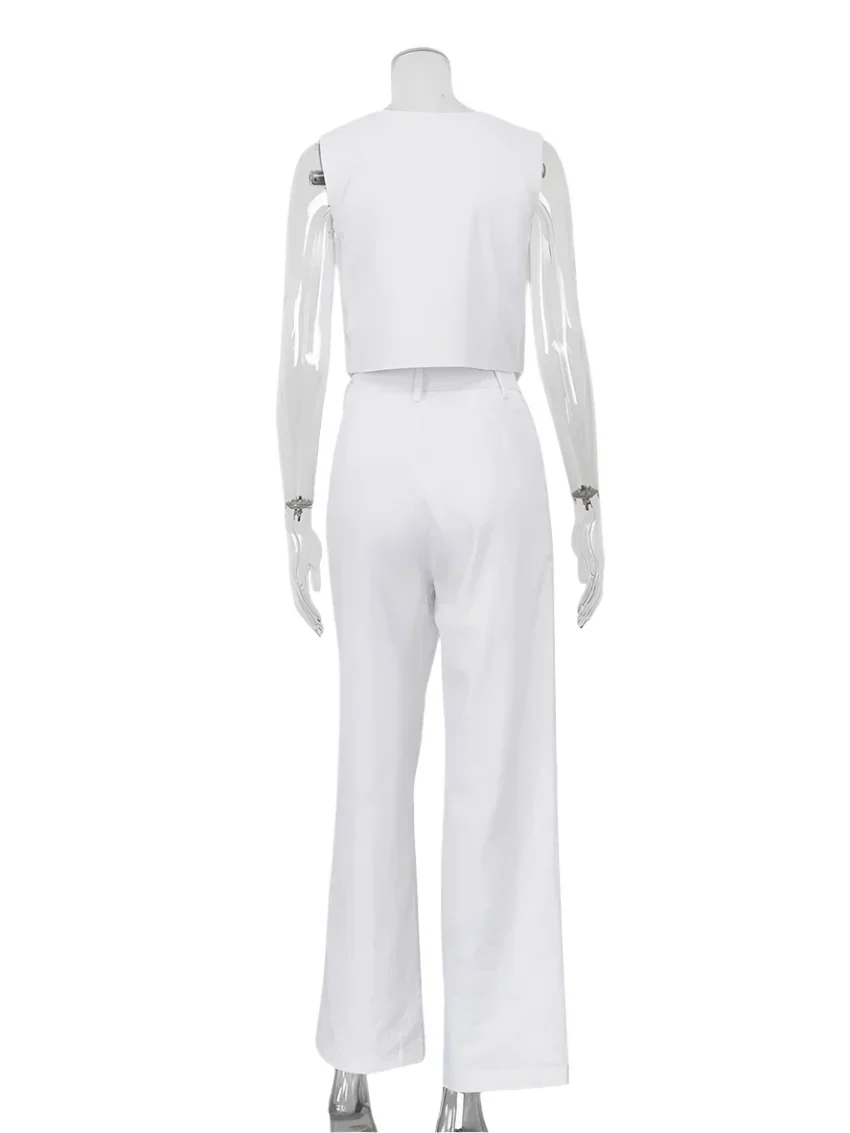 Fatima® | Elegant women's two-piece set business casual sleeveless with wide legs - Image 17