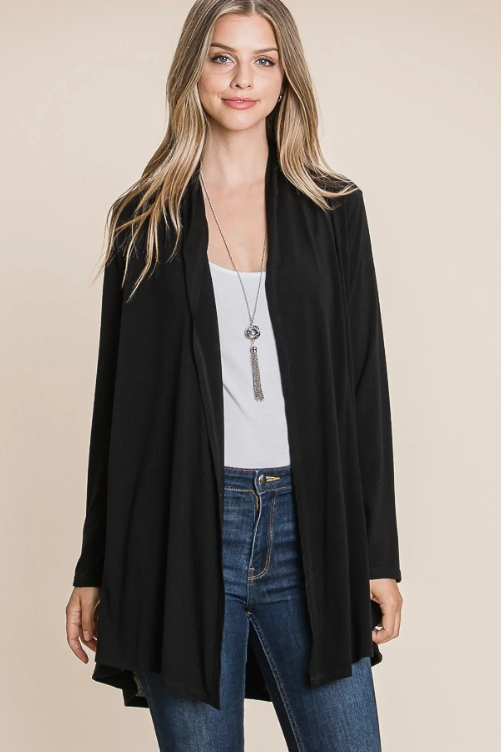 Fatima | Long sleeve open front cardigan - Image 4