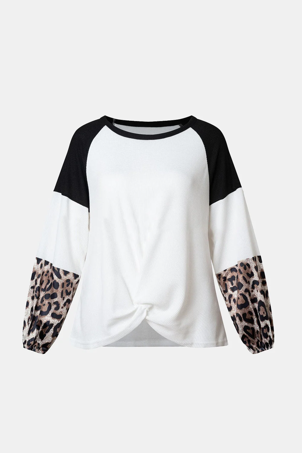 Fatima | Long sleeve t-shirt with twist color block and crew neck - Image 3