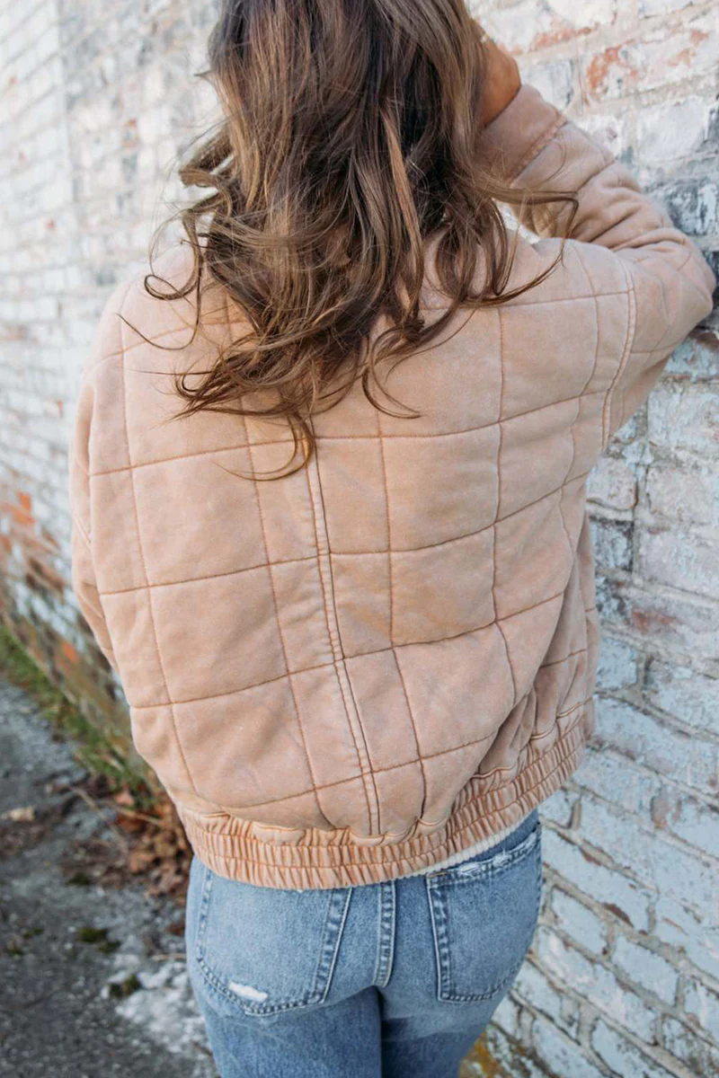 Felicia | Casual daily patchwork outerwear with zipper and stand-up collar - Image 11