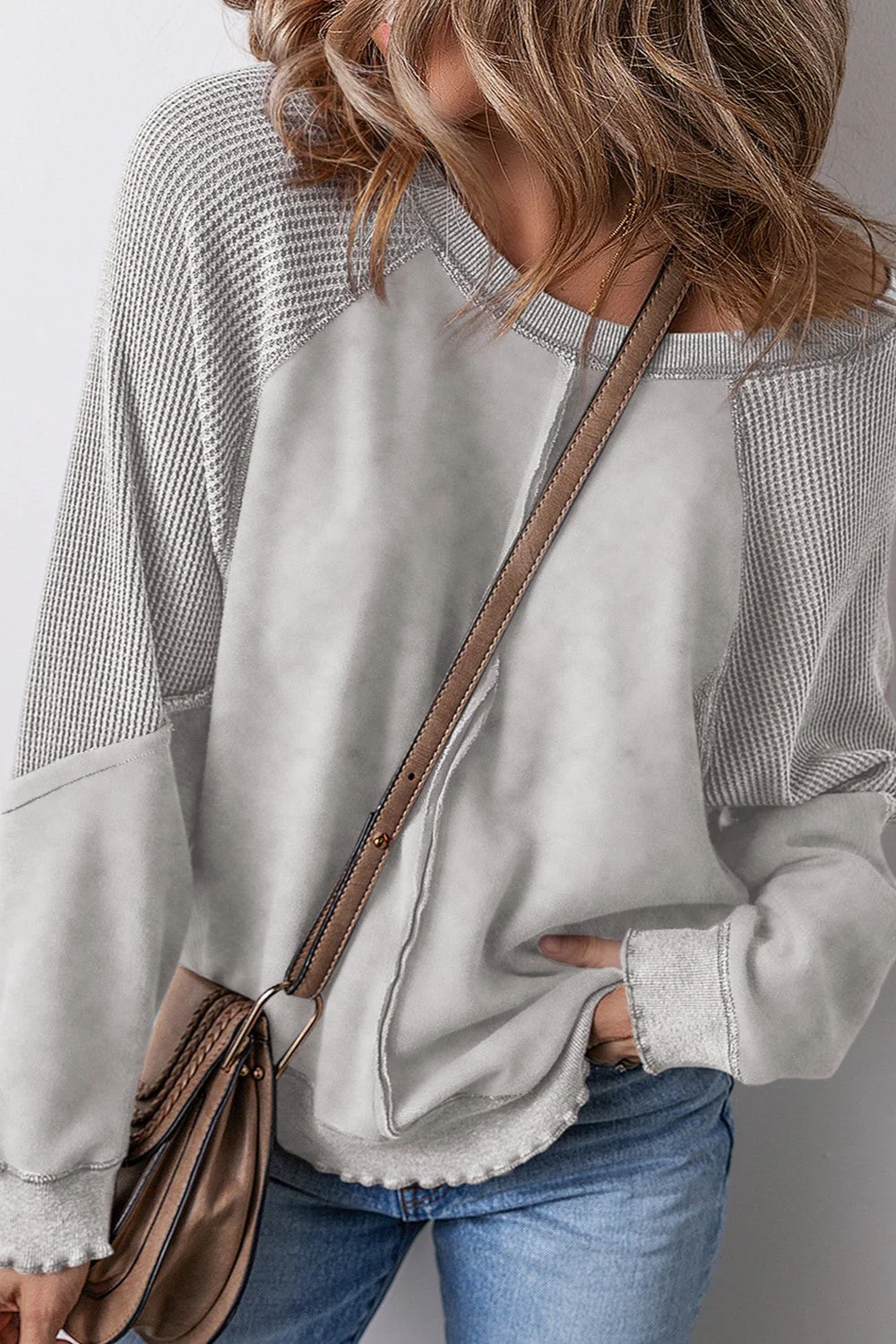 Felisa | Long sleeve sweatshirt with exposed seams - Image 7