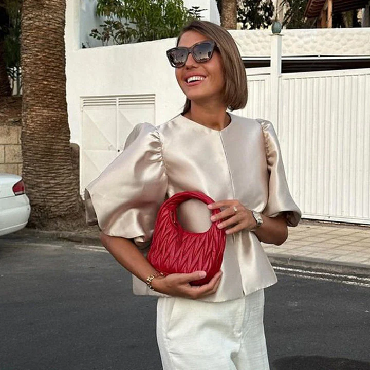 Fernanda® | Elegant Blouse With Puff Sleeves For Women - Image 9
