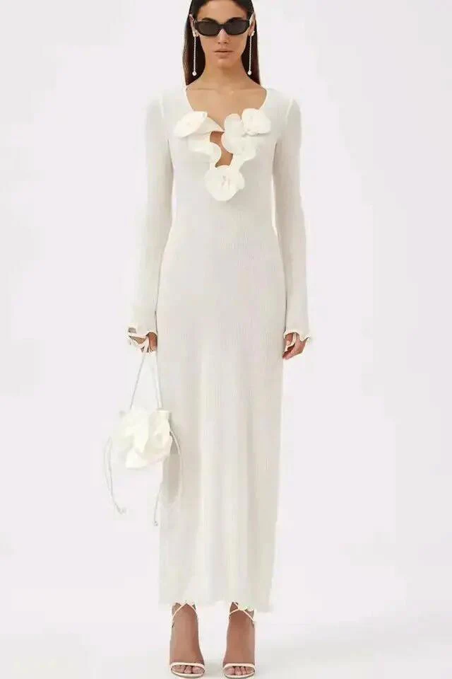 Fernanda® | Polyester V-Neck Slit Maxi Dress - Image 6