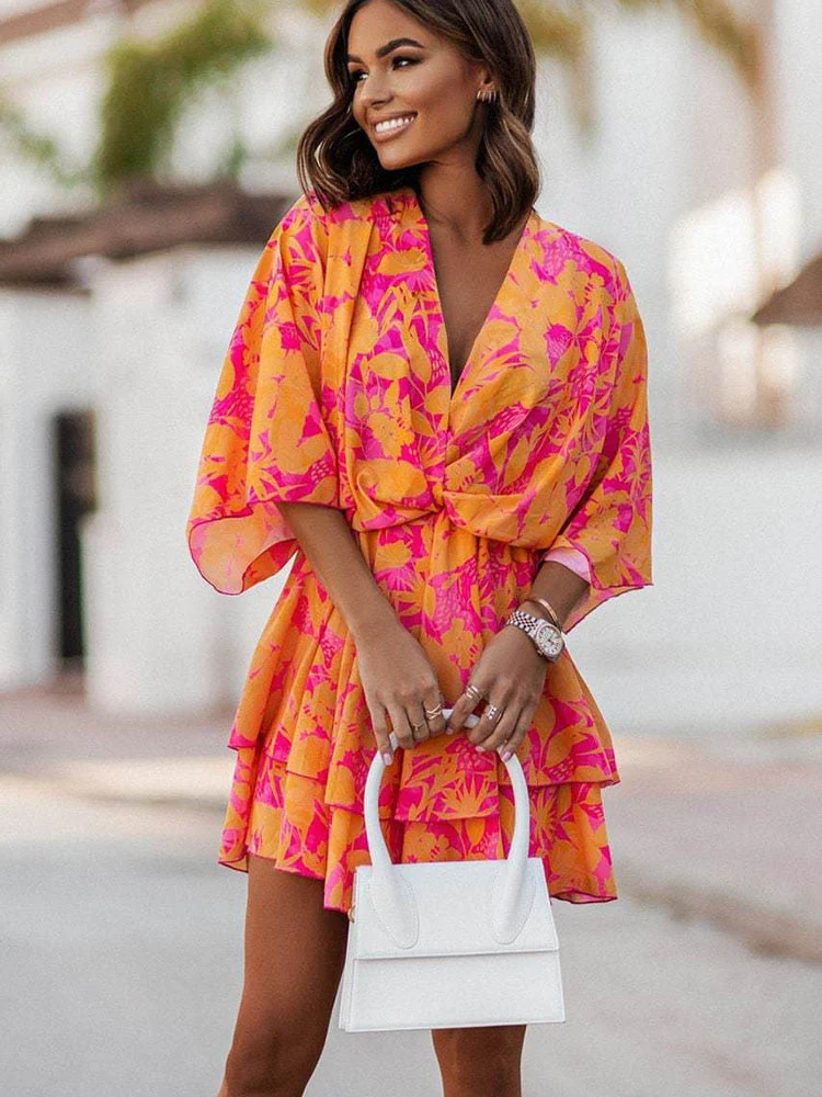 Filomena® | V-Neck Mini Dress - Image 2