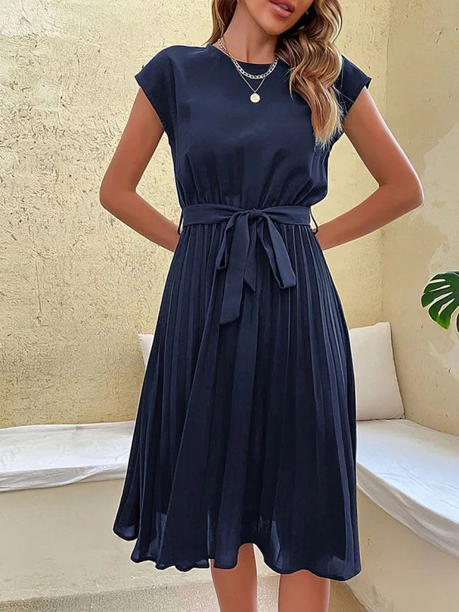 Fiona® | Chic Short-Sleeved Dress With Tie Belt - Image 5