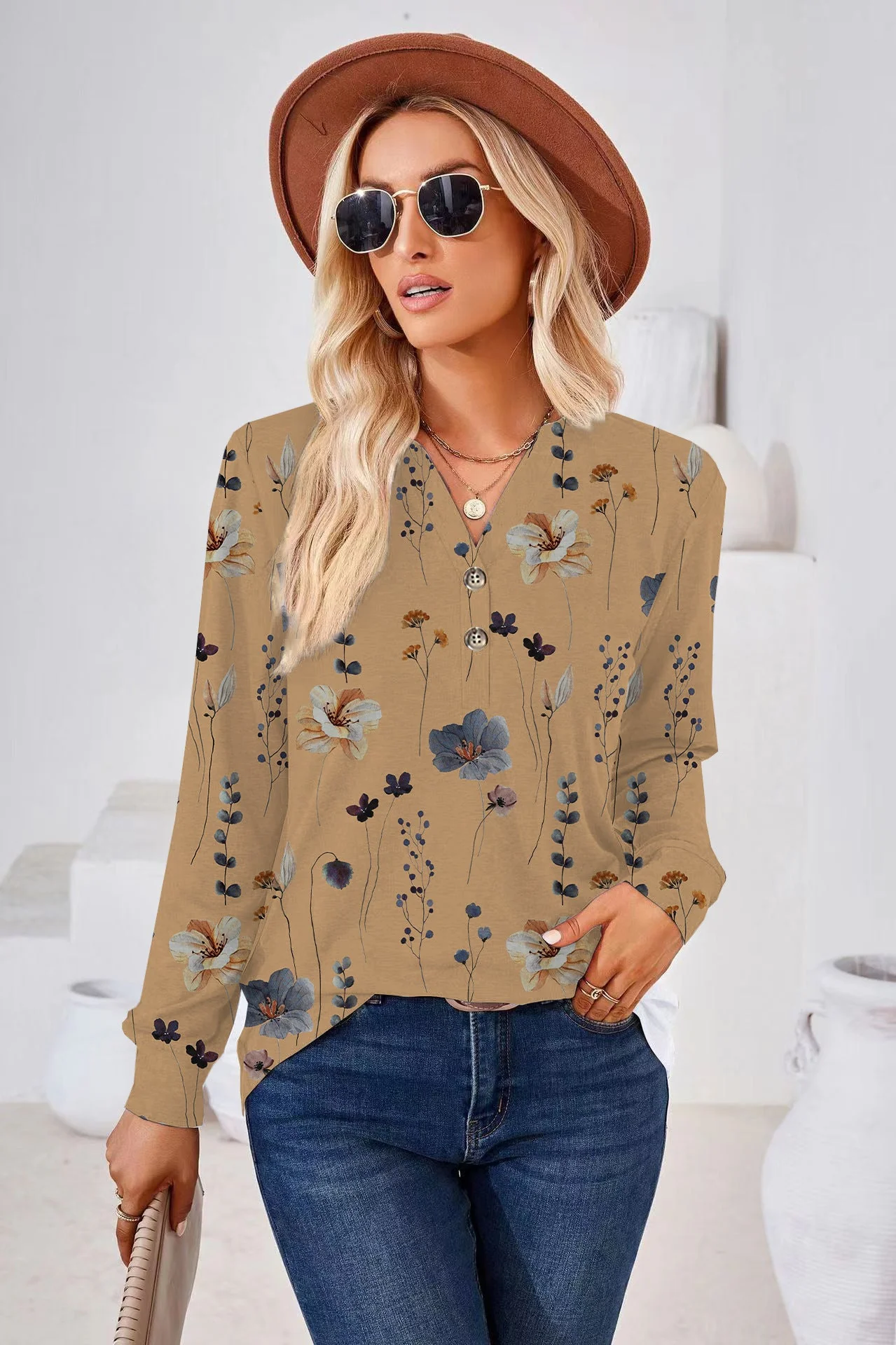 Fiona® | Women'S Blouse With Floral Print And Button Details - Image 6