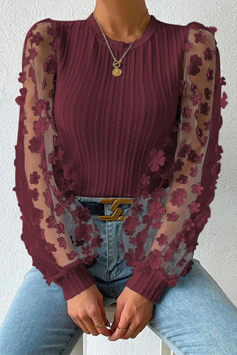Fiorenza® | Chic Floral Lace Long Sleeve Blouse - Image 4