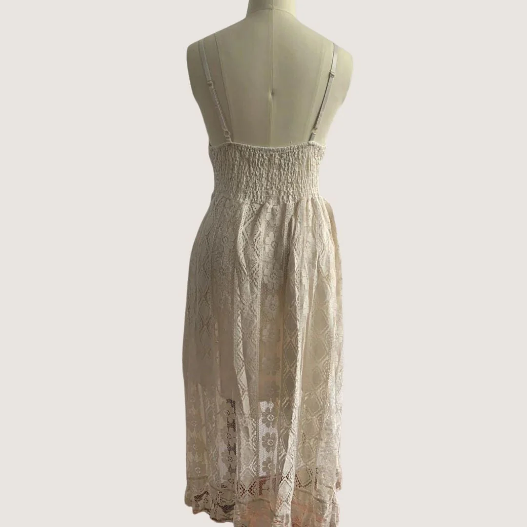 Flavia® | Bohemian Lace Midi Dress With High-Low Hem - Image 5
